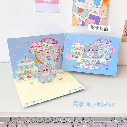 1 PCS Cute Kawaii Happy Birthday Card-15x10.5cm - Belle Rose Nails
