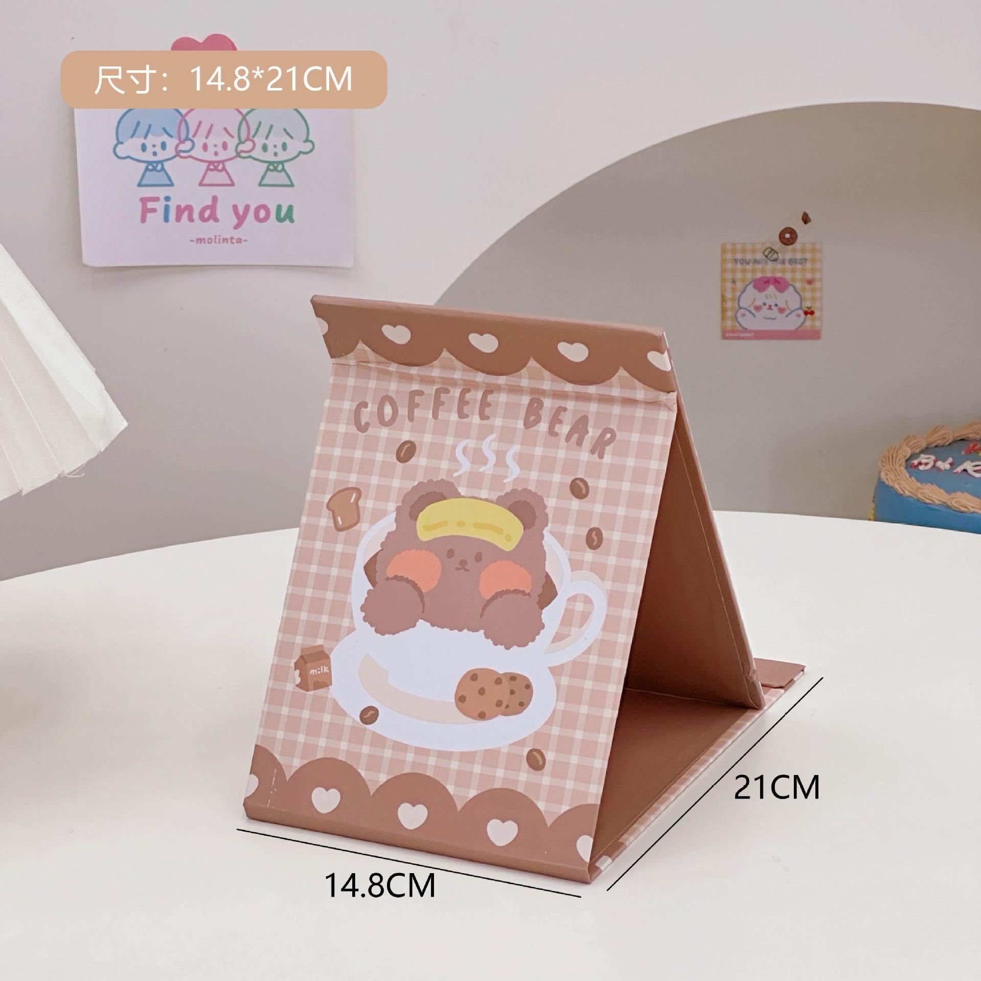 1 PCS Foldable Kawaii Cute Mirror with Stand- Bunny Rabbit ; Bear - Belle Rose Nails