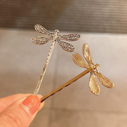 2 Pack Antique Style Dragonfly Hair Clips - Belle Rose Nails