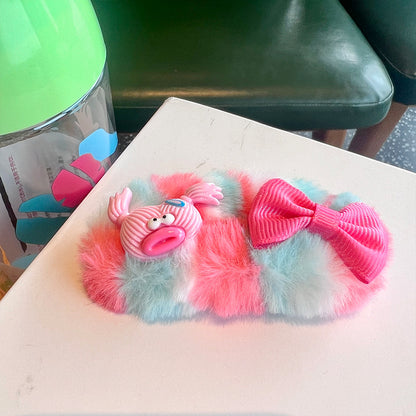 1 PCS Colorful Fluffy Little Monster Funny Hair Clip