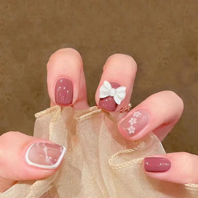 short nails pink