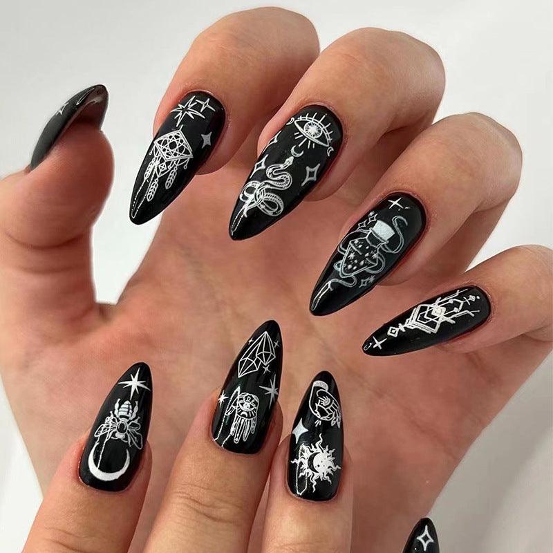 Extra Long Press on Nails Coffin Fake Nails Acrylic Gothic Full