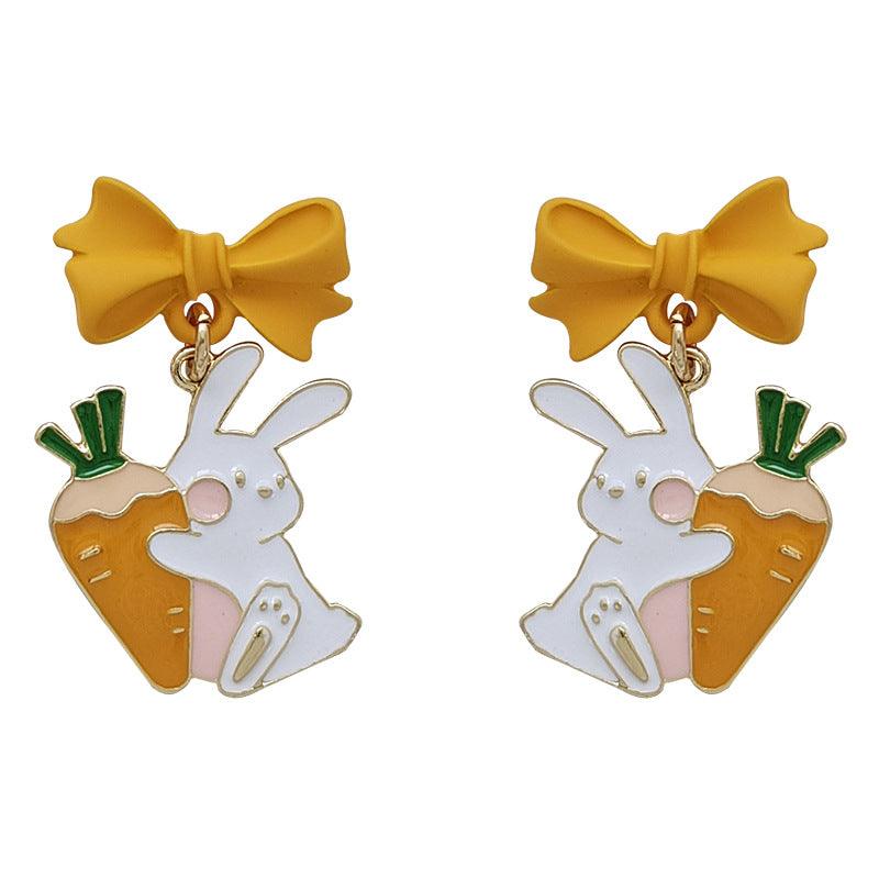 1 Pair Carrot Bunny Rabbit Earrings - Belle Rose Nails