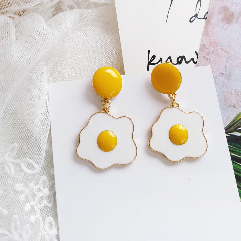 1 Pair Cute and Funny Eggs Earrings - Belle Rose Nails