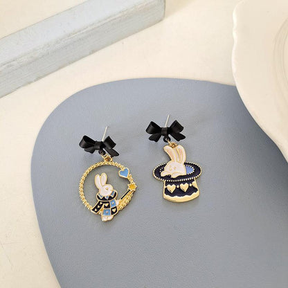 1 Pair Magician's Hat and Magic Bunny Rabbit Earrings - Belle Rose Nails