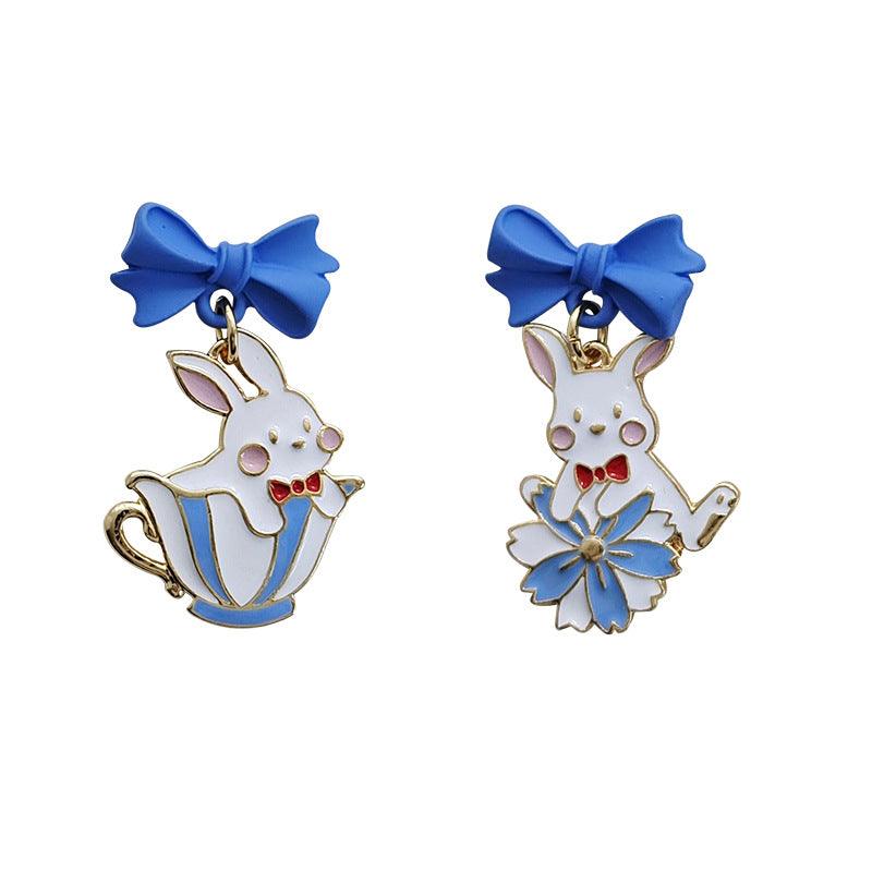 1 Pair Tea Cup Bunny Rabbit Earrings - Belle Rose Nails