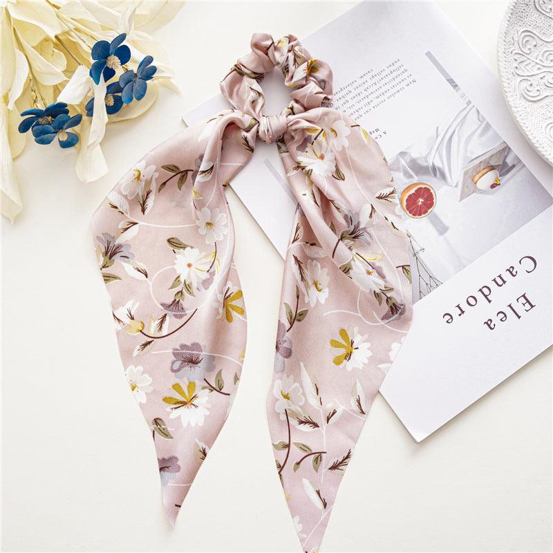1 PCS Boho Flower Design Faux Silk Lace Hair Tie Scrunchie - Belle Rose Nails