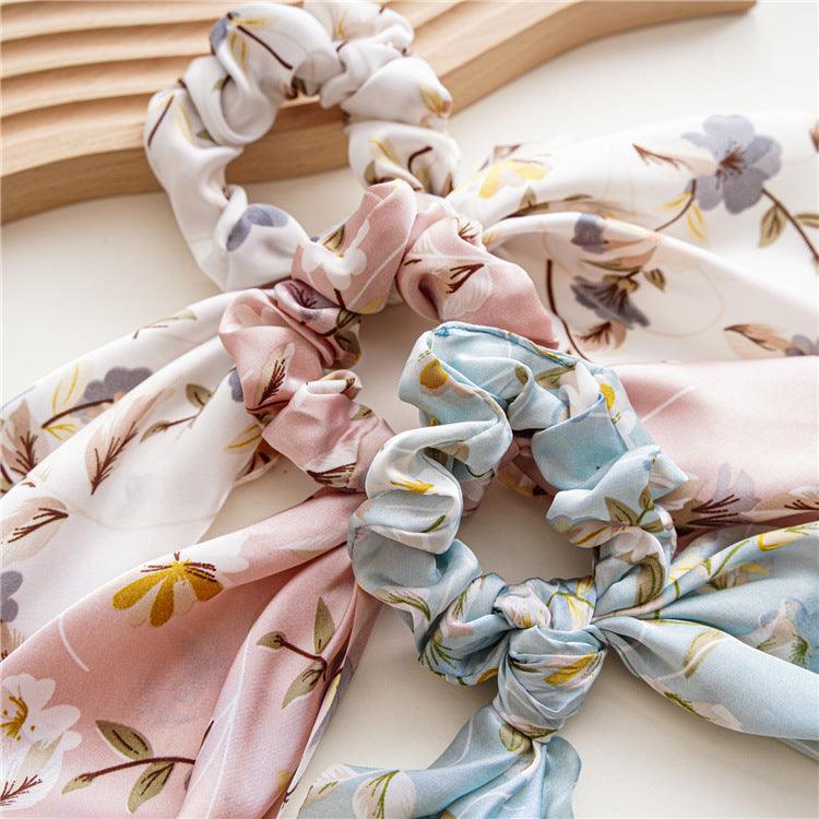 1 PCS Boho Flower Design Faux Silk Lace Hair Tie Scrunchie - Belle Rose Nails