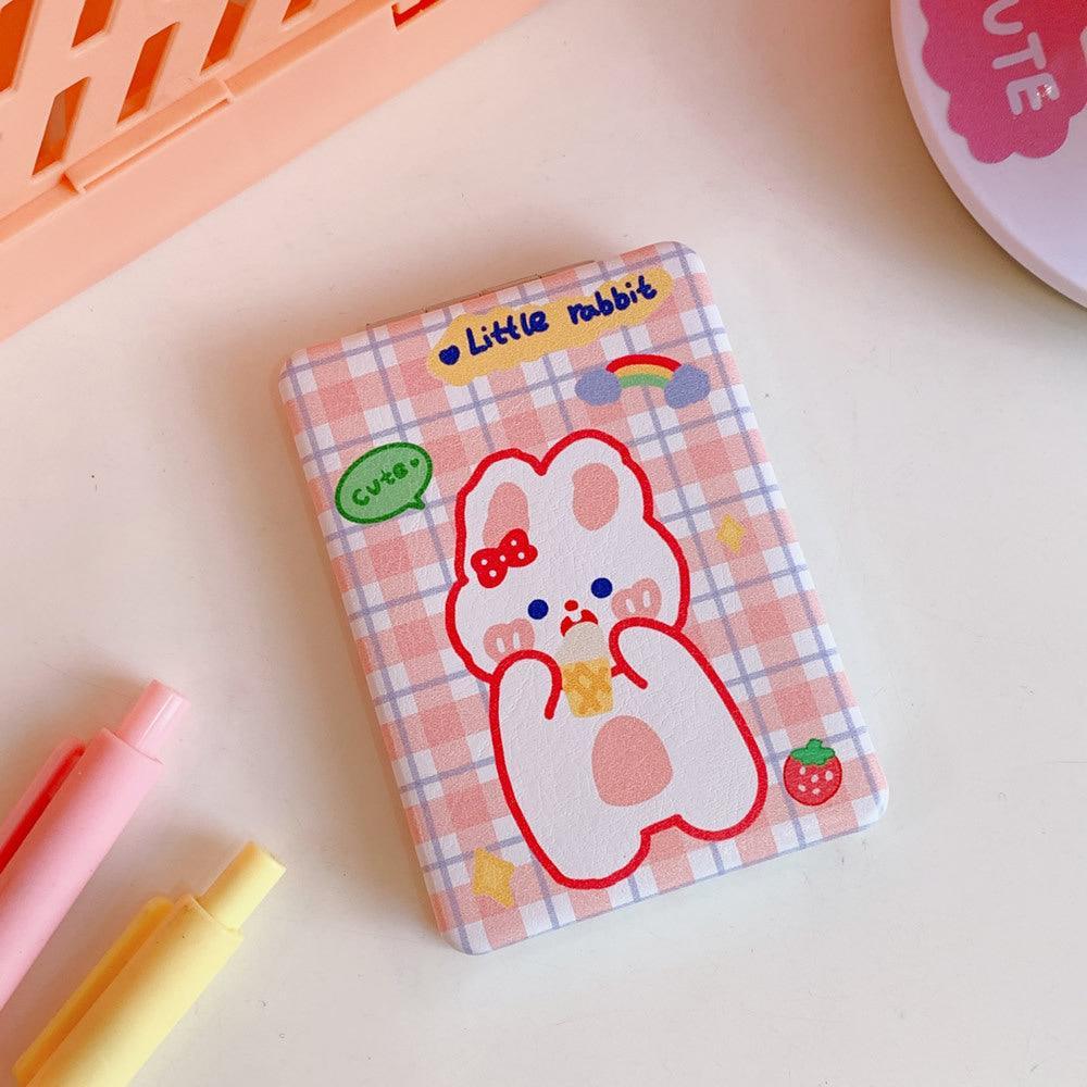 1 PCS Cute Kawaii Bunny and Bear Compact Double-Sided Mirror - Belle Rose Nails
