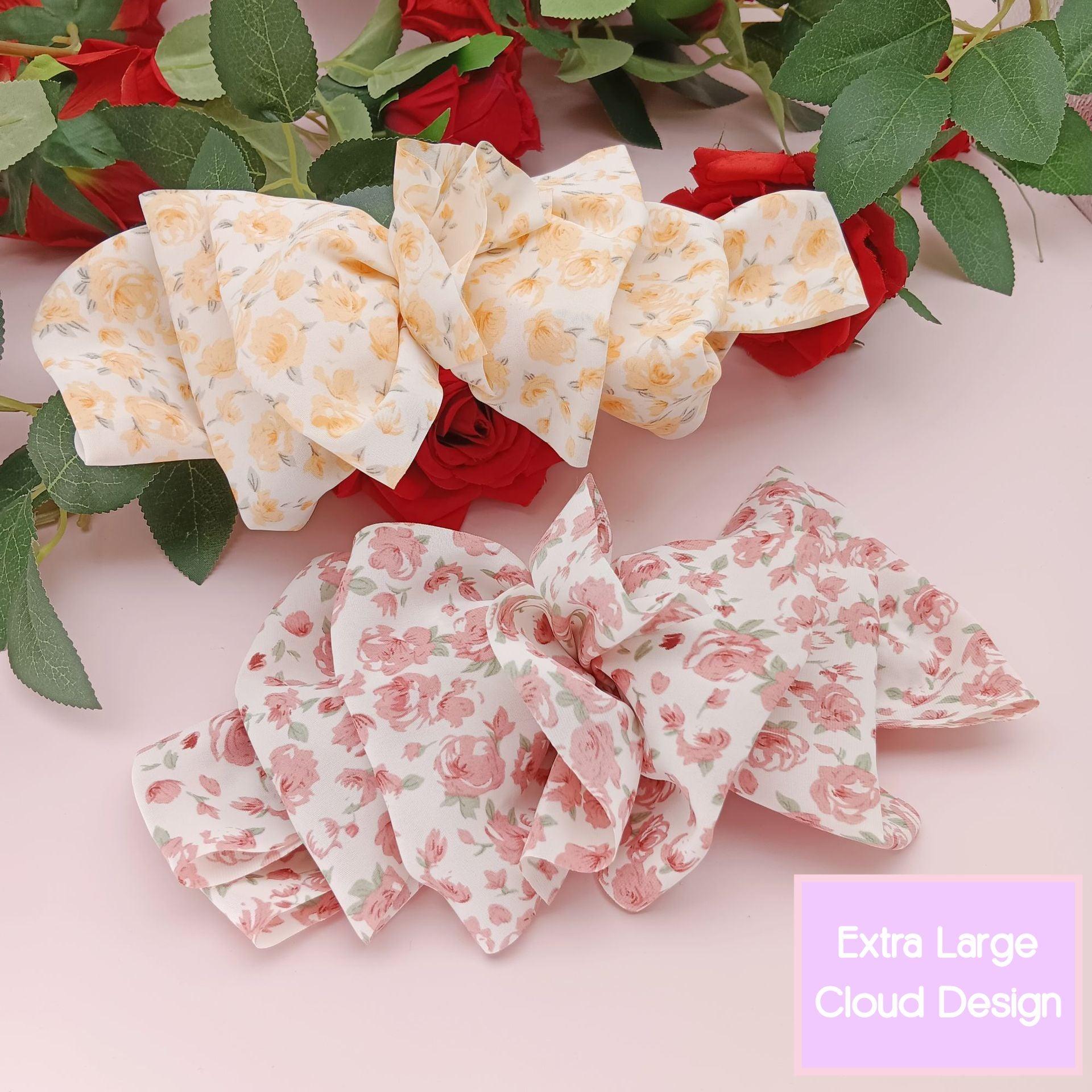 1 PCS Extra Large Floral Cloud Style Hair Bow Hair Clip - Belle Rose Nails