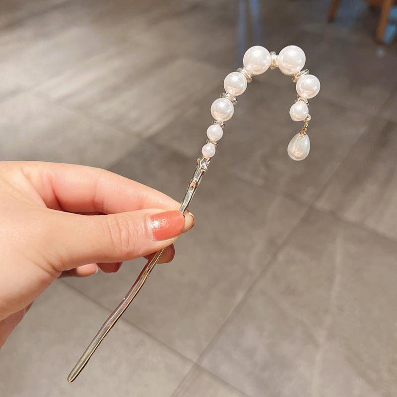 1 PCS Faux Pearls Hair Chopstick Hair Stick Updo Styling Tool - Belle Rose Nails