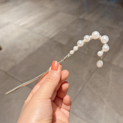 1 PCS Faux Pearls Hair Chopstick Hair Stick Updo Styling Tool - Belle Rose Nails