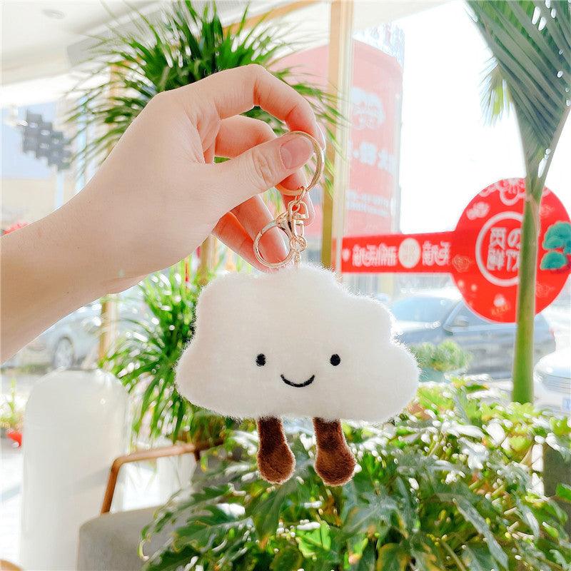 1 PCS Fluffy Smiling Cloud Keychain - Belle Rose Nails