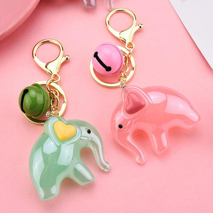 1 PCS Jelly Green/Pink Elephant Keychain - Belle Rose Nails