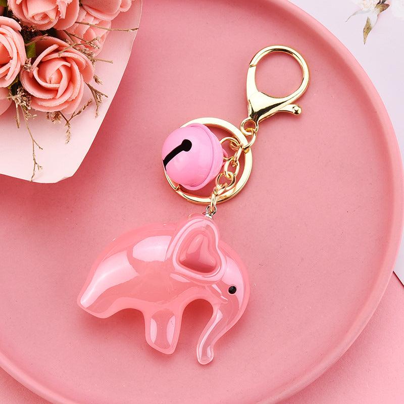 1 PCS Jelly Green/Pink Elephant Keychain - Belle Rose Nails
