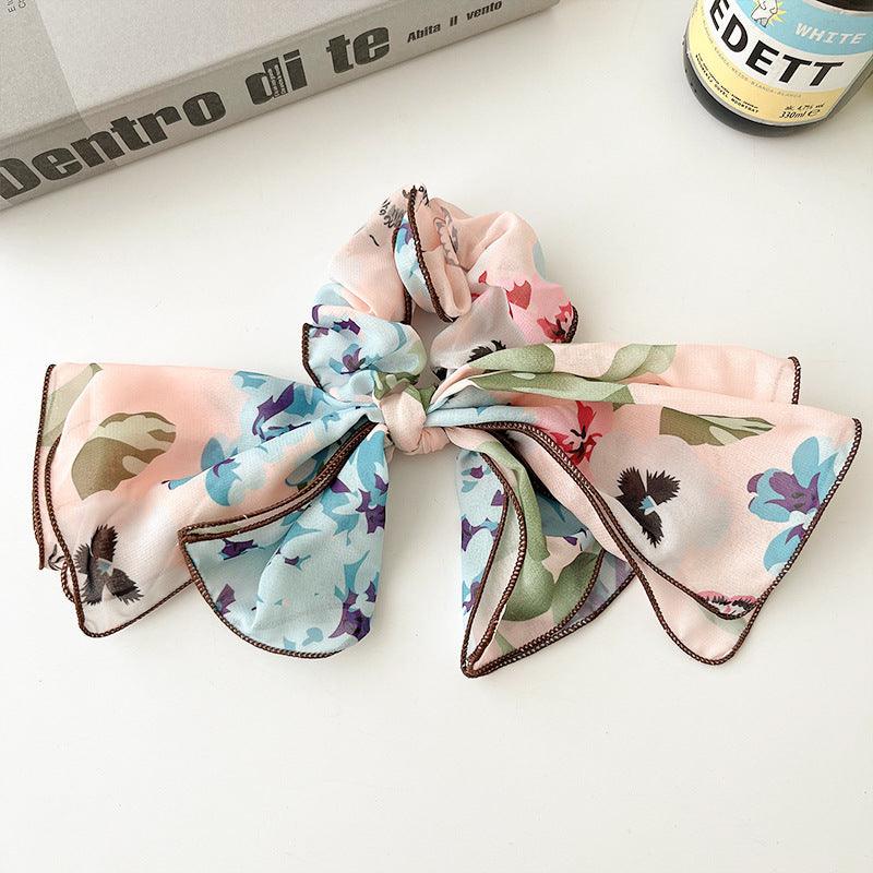 1 PCS Multi Layer Flower Blossom/Fruits Design Ribbon Scrunchie Hair Tie - Belle Rose Nails