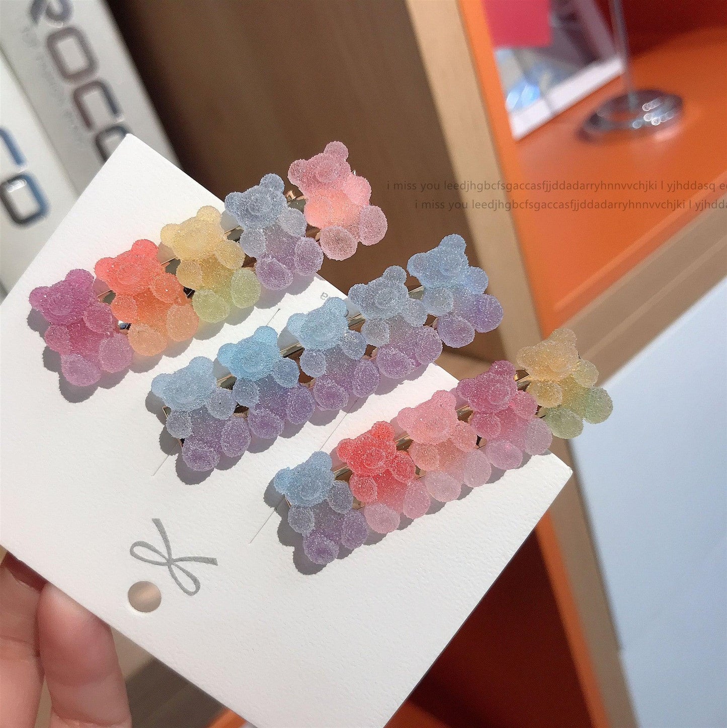 1 PCS Rainbow Color Candy Bear Gummy Bear Hair Clip - Belle Rose Nails