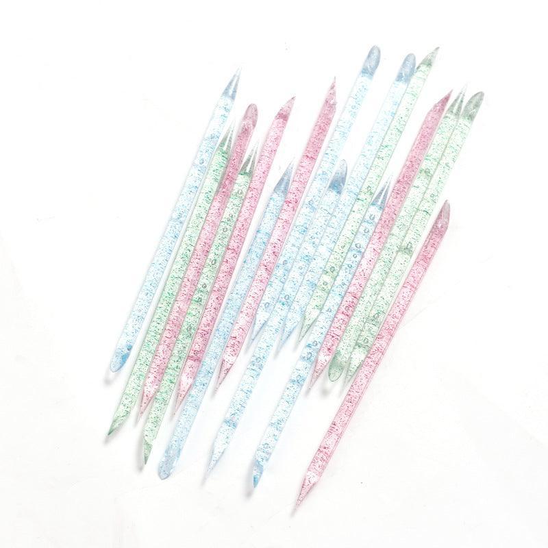 10 PCS Glittering Clear Plastic Cuticle Pushers - Belle Rose Nails