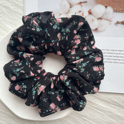 [BF SALE] 1 PCS Floral Chiffon Large Scrunchie/Large Hair Bow Scrunchie
