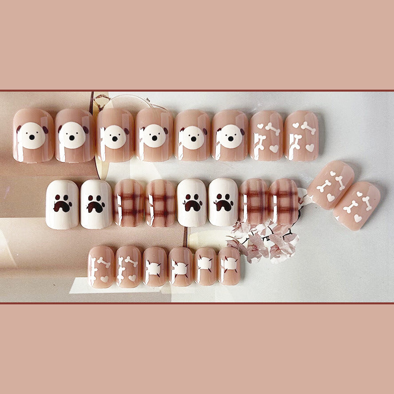 [2024 SALE] Lovely Puppy Dog and Paws Short Press On Nails