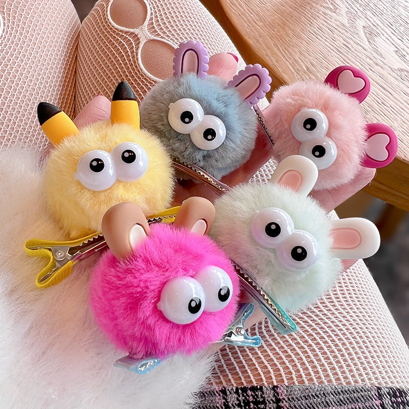 1 PCS Fluffy Little Monster with Ears Funny Hair Clip