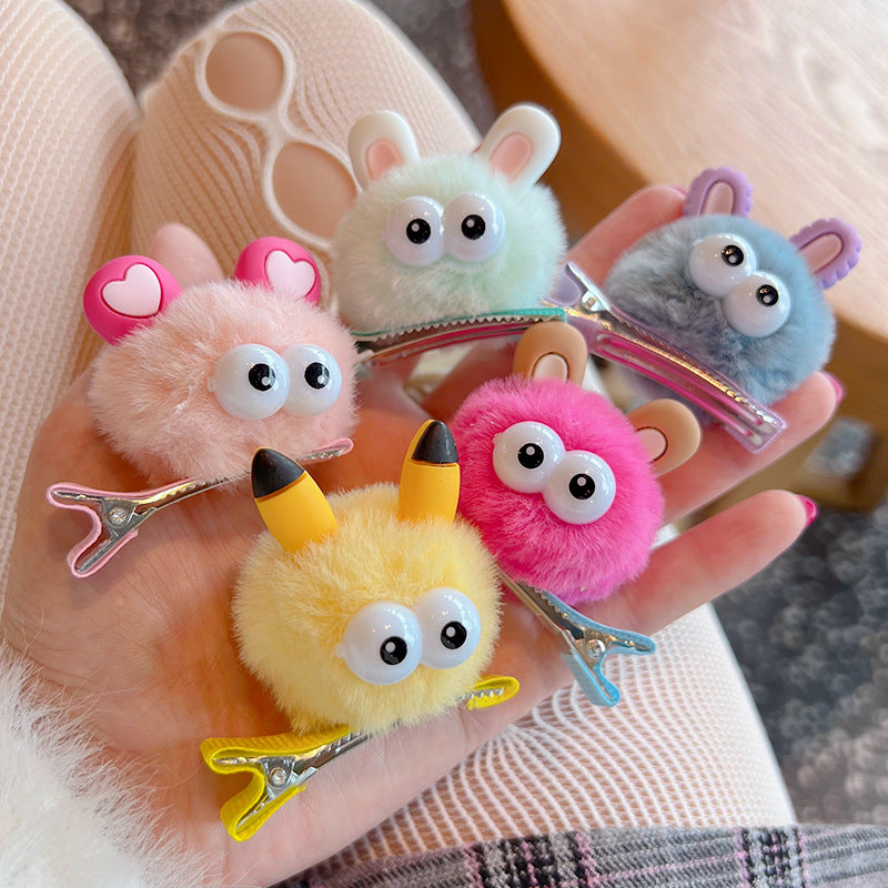 1 PCS Fluffy Little Monster with Ears Funny Hair Clip