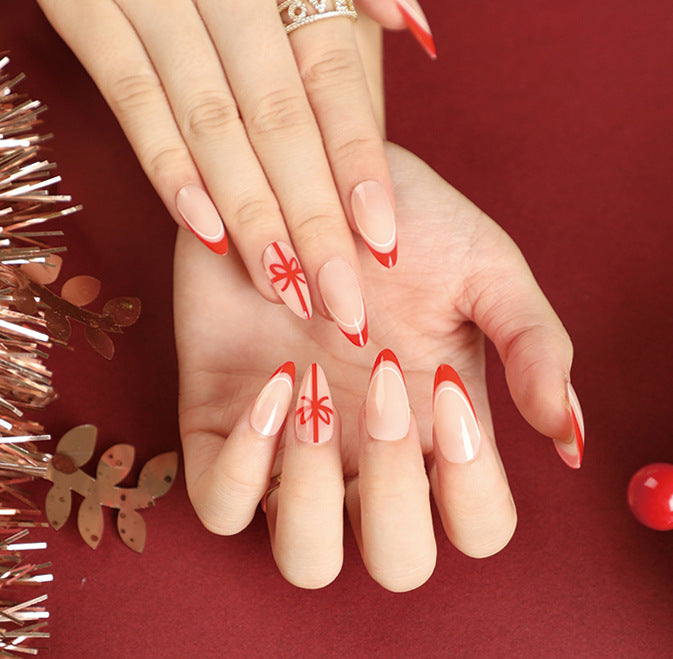 [Christmas 2024] Christmas Present Design Long Press On Nails