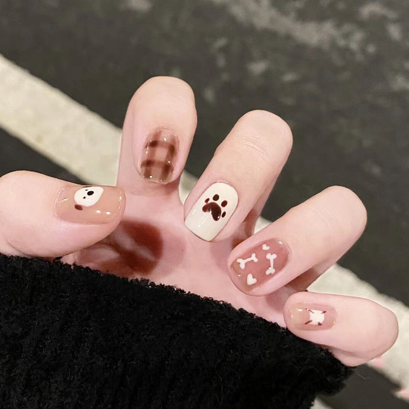 [2024 SALE] Lovely Puppy Dog and Paws Short Press On Nails