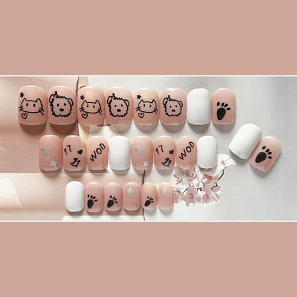 [2024 SALE] Lovely Day Cute Cat and Dog Short Press On Nails