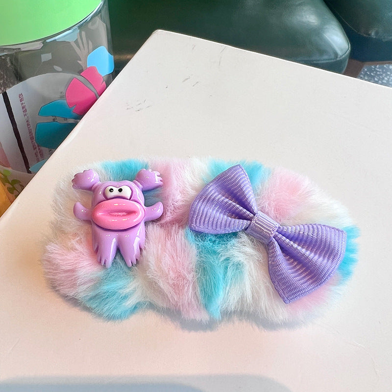 1 PCS Colorful Fluffy Little Monster Funny Hair Clip