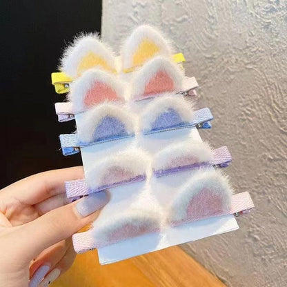 [AUTUMN SALE] 1 Pair of Fluffy Cat Ears Hair Clips - Belle Rose Nails