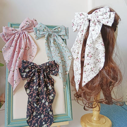 [SUMMER SALE] 1 PCS Boho Floral Design Hair Bow Bowtie Hair Clip (Small; Large) - Belle Rose Nails