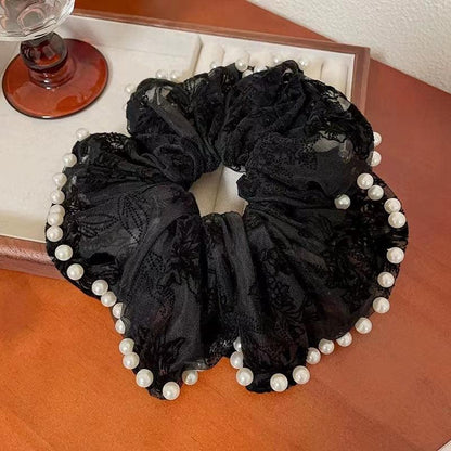 [AUTUMN SALE] 1 PCS Extra Large Retro Embroidery Flower Scrunchie Hair Tie - Belle Rose Nails