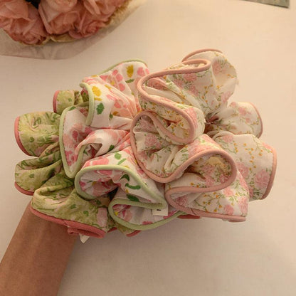 [AUTUMN SALE] 1 PCS Flower Design Large Scrunchie Hair Tie - Belle Rose Nails