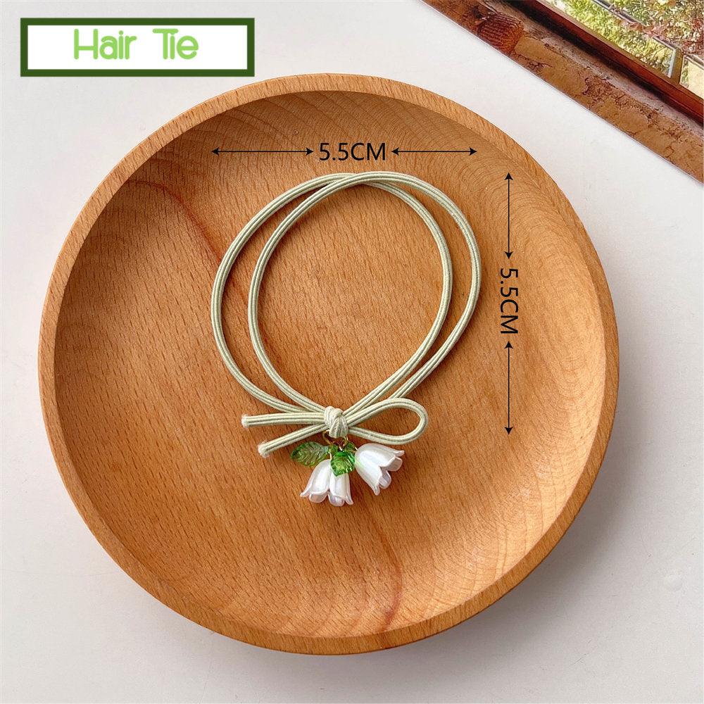 [AUTUMN SALE] 1 PCS Lily of the Valley Flower Hair Tie - Belle Rose Nails