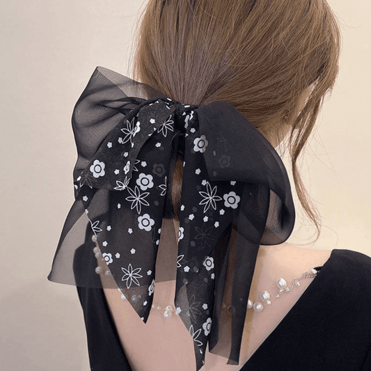 [AUTUMN SALE] 1 PCS Multi Layer Lace Floral Ribbon Scrunchie Hair Tie - Belle Rose Nails