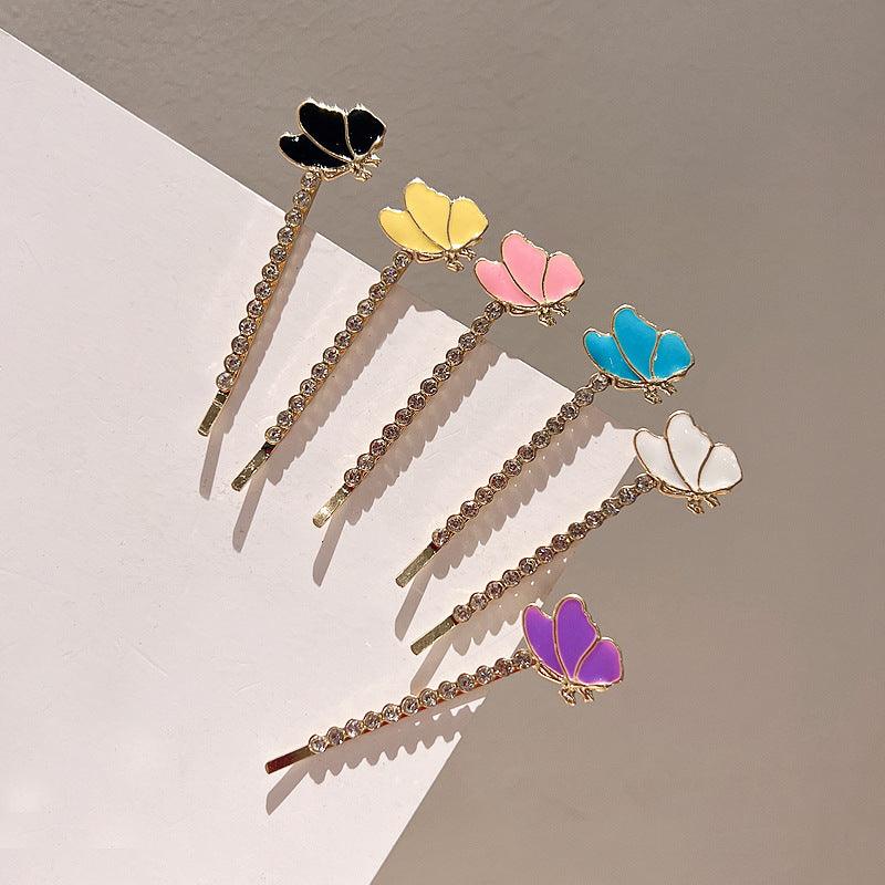 [AUTUMN SALE] 6 Pack Glittering Colorful Butterflies Enamel Hair Clips - Belle Rose Nails