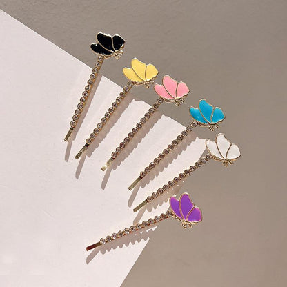 [AUTUMN SALE] 6 Pack Glittering Colorful Butterflies Enamel Hair Clips - Belle Rose Nails