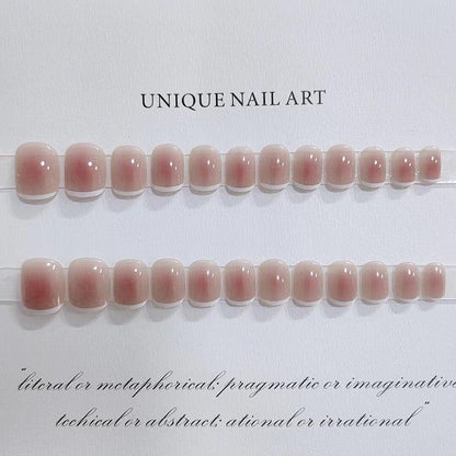 Jelly Peach Pink Blush French Style Short Press-On Nails - Belle Rose Nails