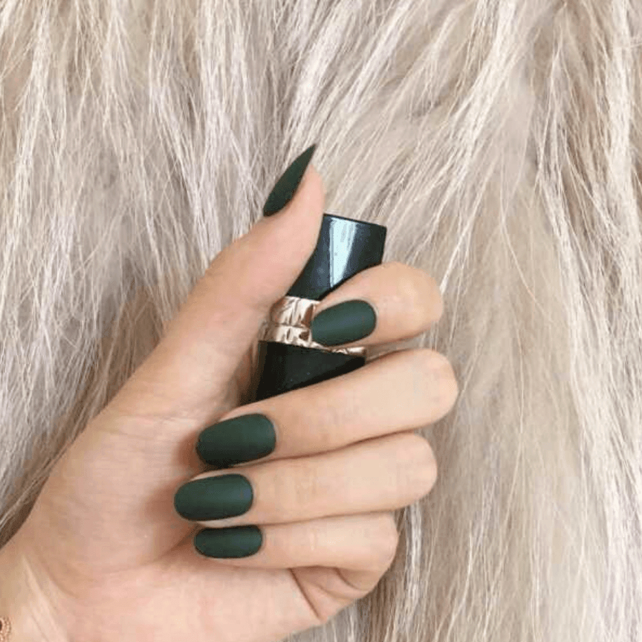 Matte Green Pure Color Press-On Nails - Belle Rose Nails