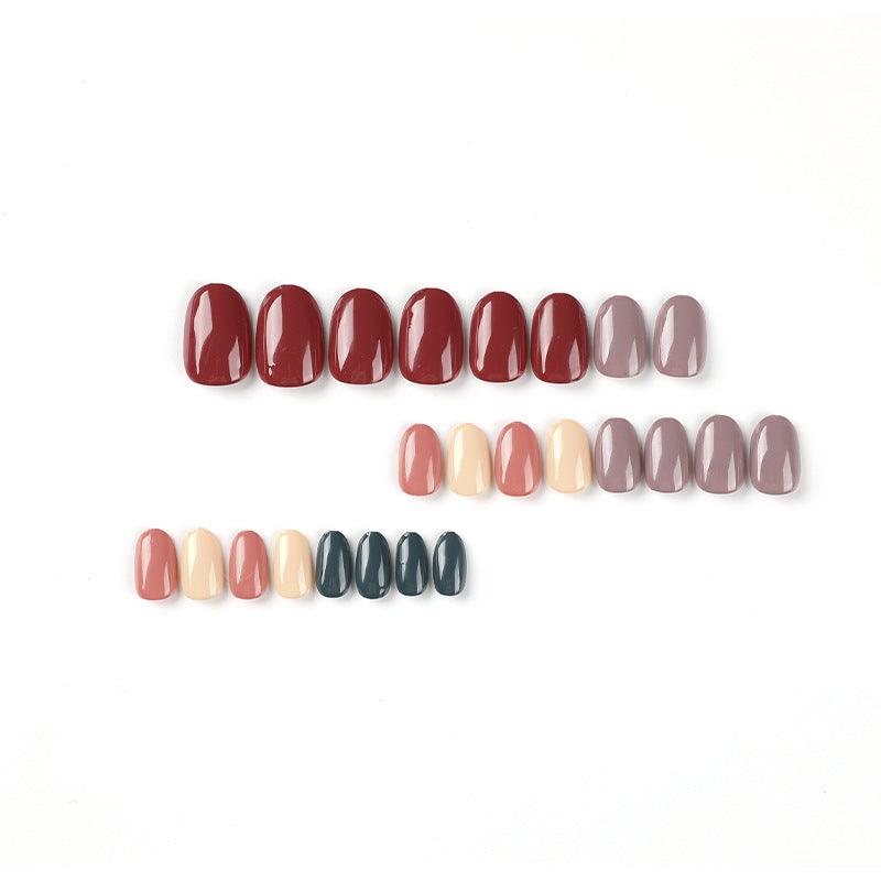 Mixed Colors Pure Color Medium Length Press-On Nails - Belle Rose Nails