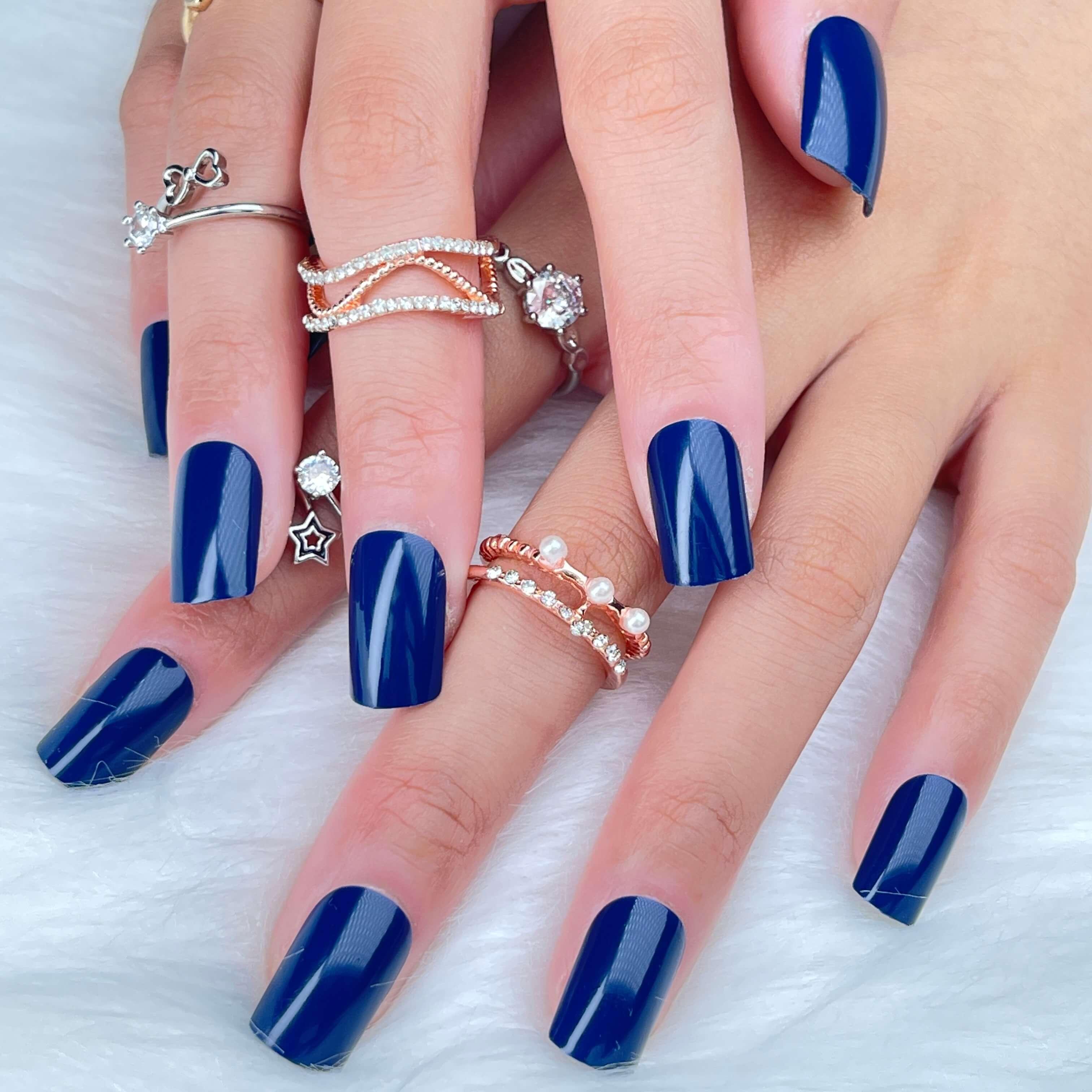 Navy Blue Wedding Nails Design Ideas For 2024