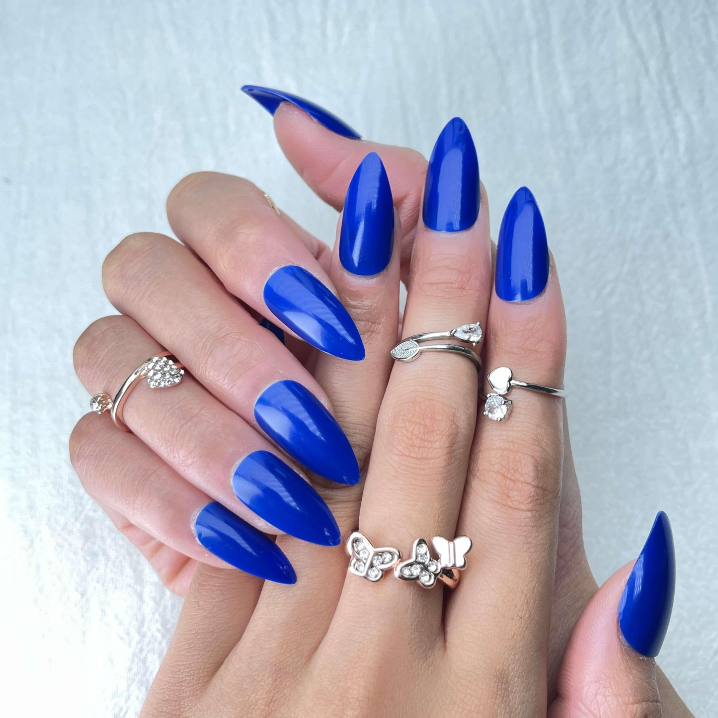 blue almond nails