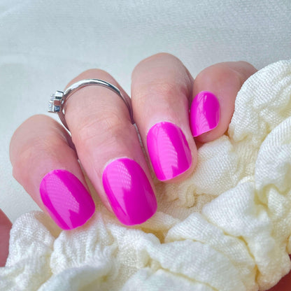 [AUTUMN SALE] Pure Color Princess Hot Purple Short Press On Nails - Belle Rose Nails