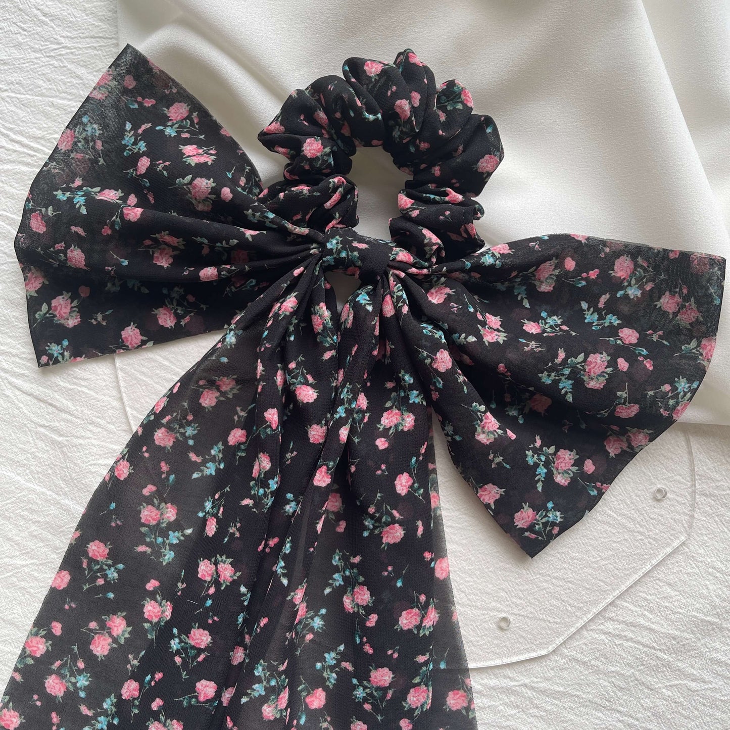 [BF SALE] 1 PCS Floral Chiffon Large Scrunchie/Large Hair Bow Scrunchie