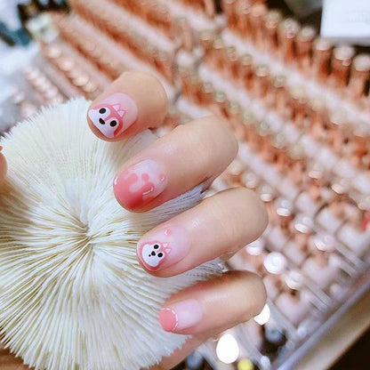 Cream Pink Squirrel Short Press-On Nails - Belle Rose Nails