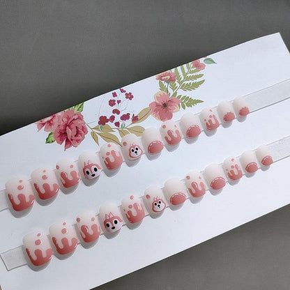 Cream Pink Squirrel Short Press-On Nails - Belle Rose Nails
