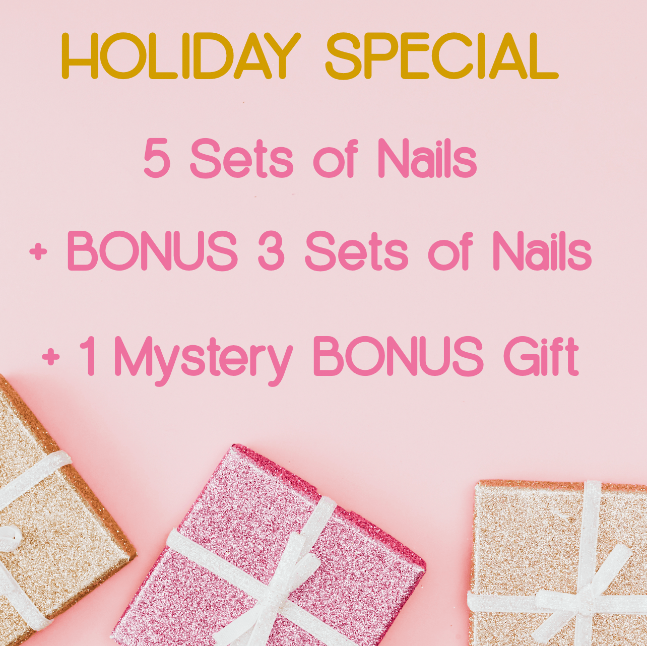 [LUCKY BALLS] 1 Big Scoop of Our Press-On Nails (5 Sets + 3 Bonus Gift Sets + 1 Mystery Bonus Gift) | HOLIDAY SPECIAL!! - Belle Rose Nails