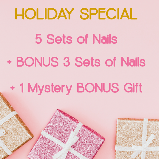[LUCKY BALLS] 1 Big Scoop of Our Press-On Nails (5 Sets + 3 Bonus Gift Sets + 1 Mystery Bonus Gift) | HOLIDAY SPECIAL!! - Belle Rose Nails