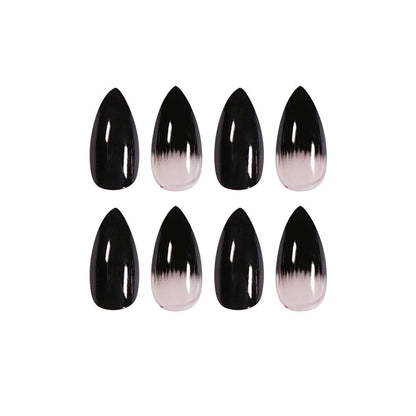Pure Black and Black Ombre Medium Length Press-On Nails - Belle Rose Nails